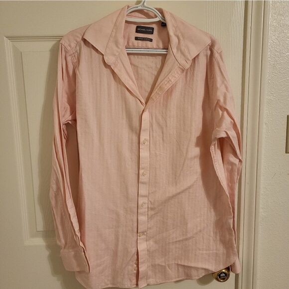 Michael Kors mens pink collard button-down - Picture 1 of 7